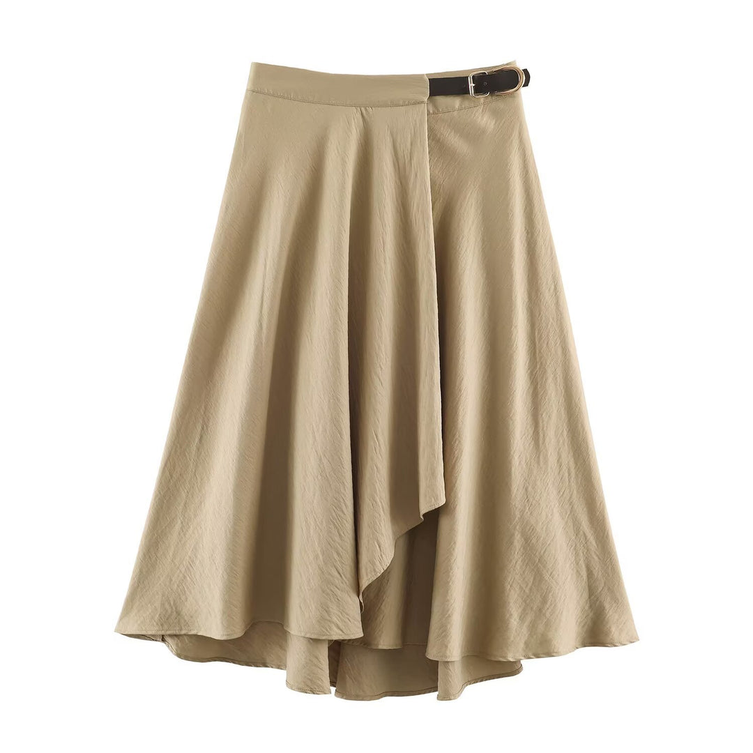 Damen Asymmetrischer Midirock mit Stufen- und High‑Low-Saum Drune
