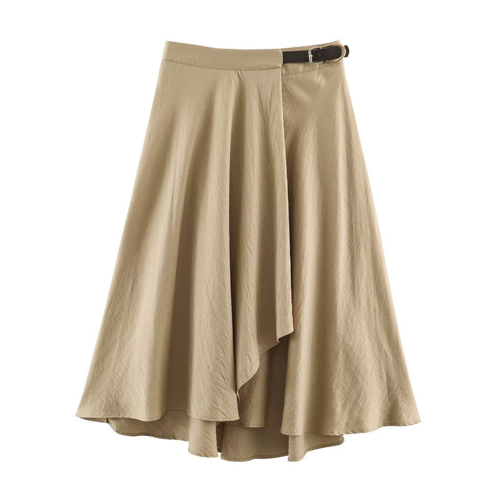 Damen Asymmetrischer Midirock mit Stufen- und High‑Low-Saum Drune