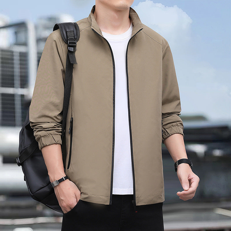 Herren Leichte Softshelljacke mit Stehkragen, durchgehendem Reißverschluss und elastischen Bündchen Drune