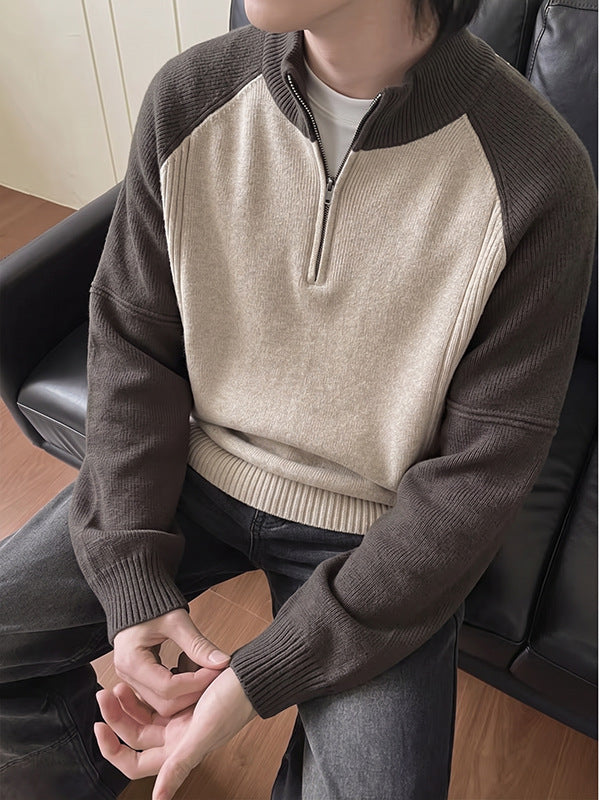 Herren Halbzip-Pullover mit Strickmuster Drune