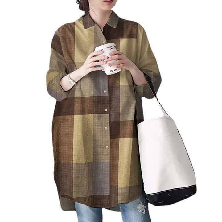 Damen Freizeit Colorblock Button-Up Shirt Drune