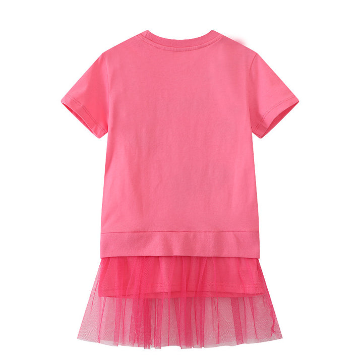 Mädchen T-Shirt Kleid mit bezauberndem Tüllunterrock Drune