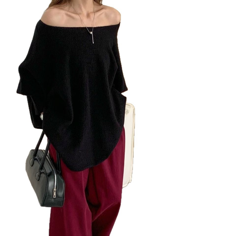 Damen Oversized Strickpullover mit lässigem Schnitt und dramatischen Ärmeln Drune