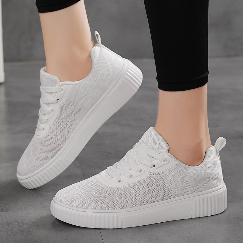 Damen nan luftige Plateausneaker mit gestricktem Obermaterial und gepolstertem Komfortfußbett Drune