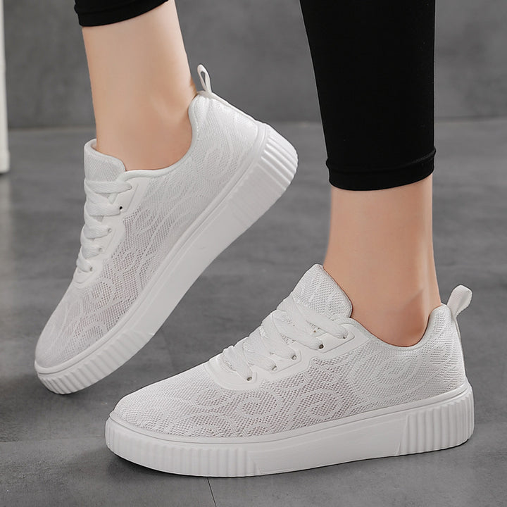 Damen nan luftige Plateausneaker mit gestricktem Obermaterial und gepolstertem Komfortfußbett Drune