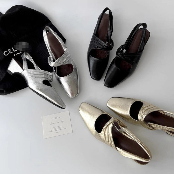 Damen Elegante spitze Pumps mit feinem Riemendesign Drune