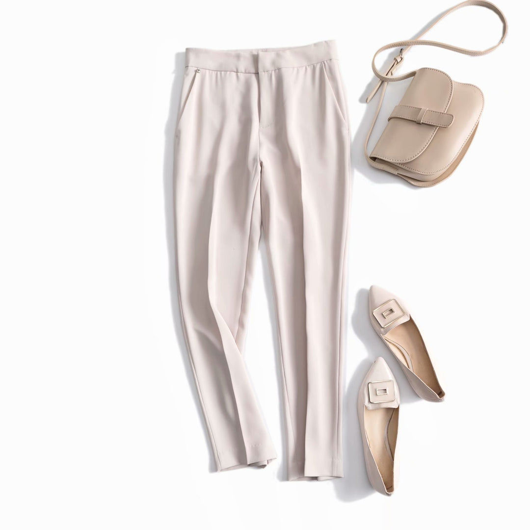Damen elegante Chino-Hose mit verstellbarem Bund Drune