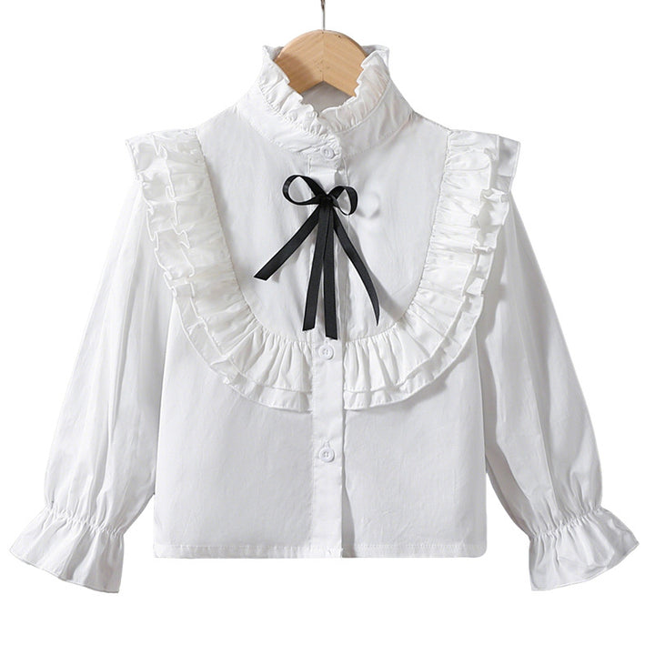 Mädchen verspielte Bluse mit Rüschendetails Drune