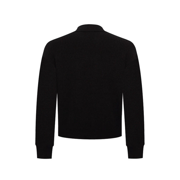 Herren Doppelreihige Strickcardigan mit Hemdkragen und Rippbündchen Drune