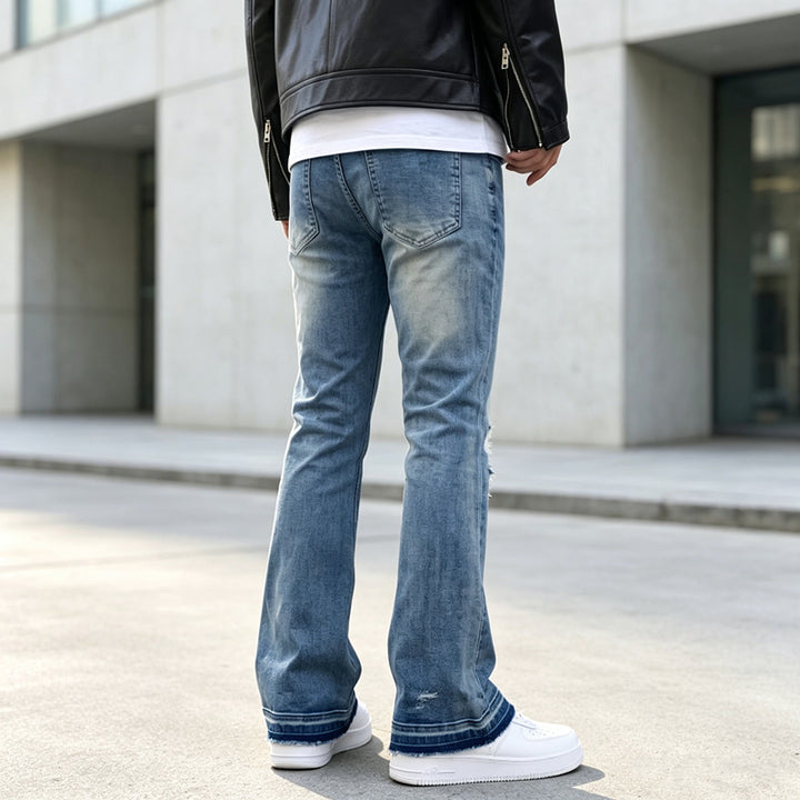 Herren Ripped Slim-Fit Jeans mit modischen Details Drune