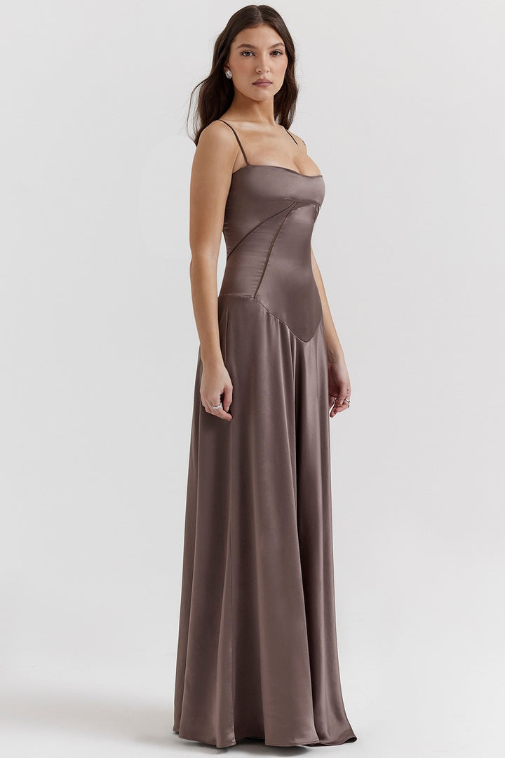 Damen Abendkleid mit figurbetontem Schnitt und elegantem Satin-Finish Drune