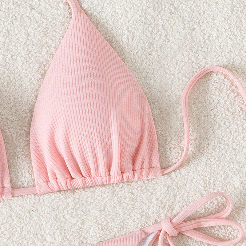 Damen Triangel-Bikini mit verstellbaren Riemen und raffinierten Details Drune