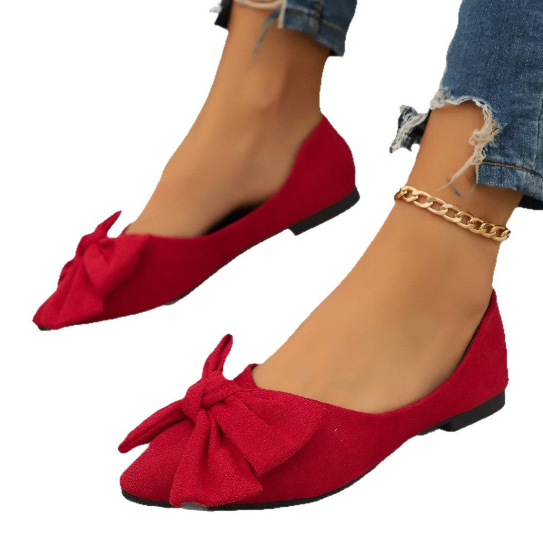 Damen Ballerinas mit eleganter Schleifenapplikation und spitzem Zehenbereich Drune