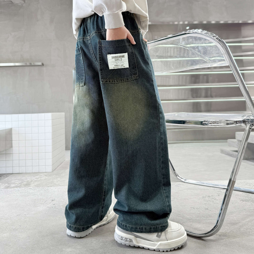 Unisex Weite Jeans mit hohen Taschen Drune