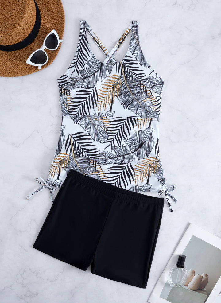 Damen Tankini-Set mit floralem Oberteil und bequemen Shorts Drune