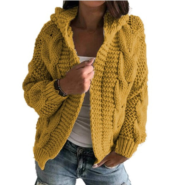 Damen Grobstrickcardigan mit offenem Kragen und voluminösen Ärmeln Drune