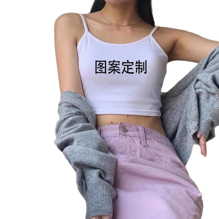 Damen Crop-Top mit feinen Spaghettiträgern und körperbetontem Schnitt Drune
