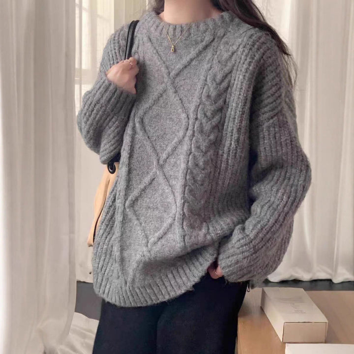 Damen Kuscheliger Oversized Pullover aus feinem Strick Drune