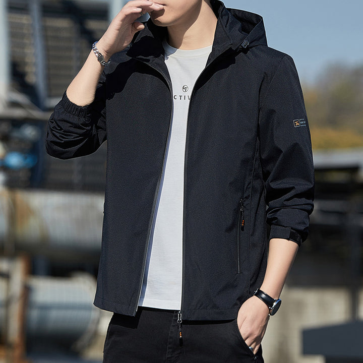Herren Leichte Funktionsjacke mit verstellbarer Kapuze Drune
