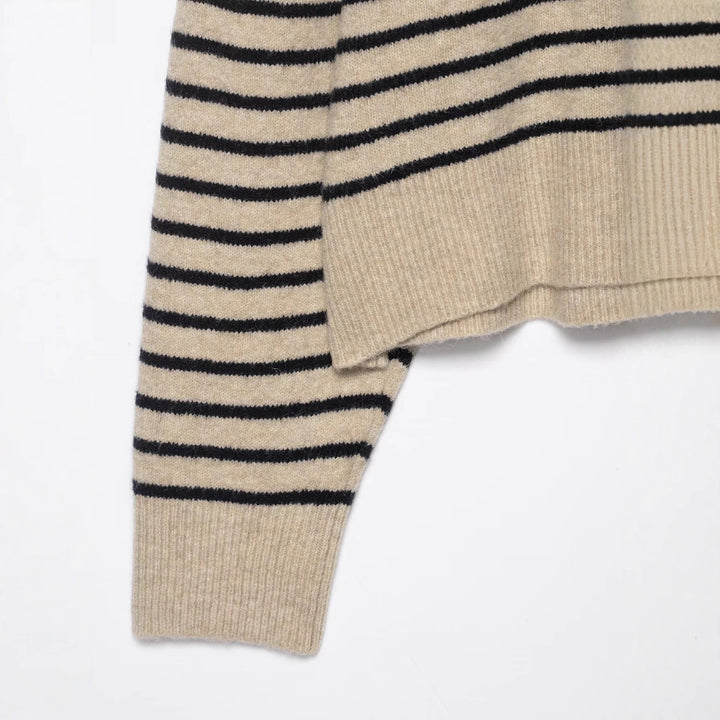 Damen gestreifter Strickpullover Drune