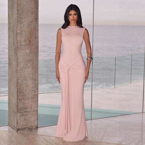 Damen Maxikleid mit stilvollem Wickel-Design und figurformender Silhouette Drune
