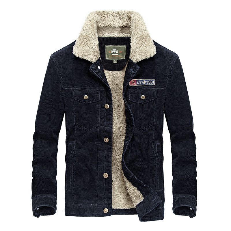 Herren Trucker-Cordjacke mit Teddyfutter und aufgesetzten Brusttaschen Drune