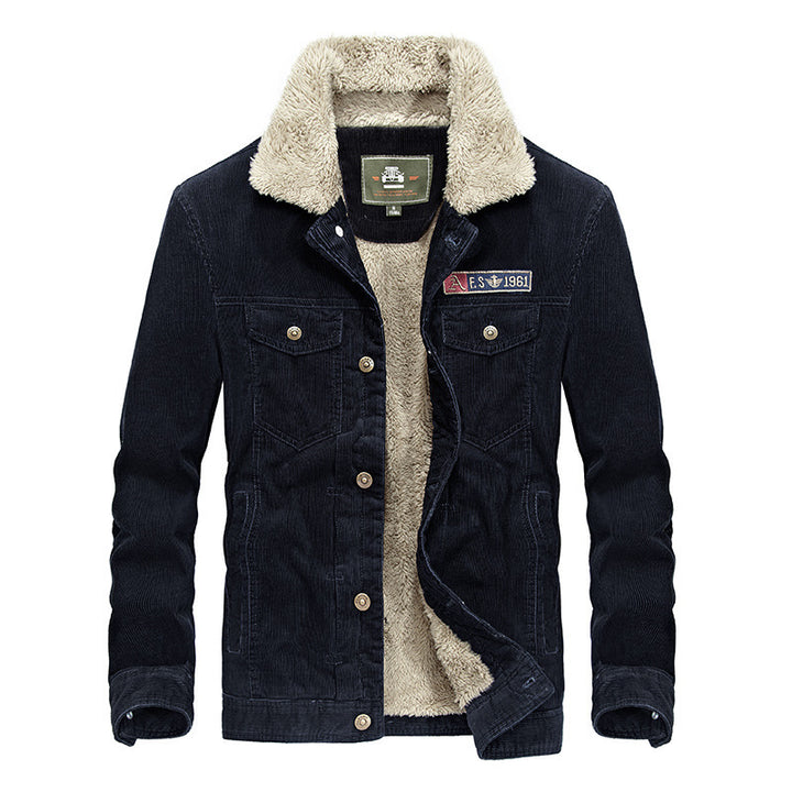 Herren Trucker-Cordjacke mit Teddyfutter und aufgesetzten Brusttaschen Drune