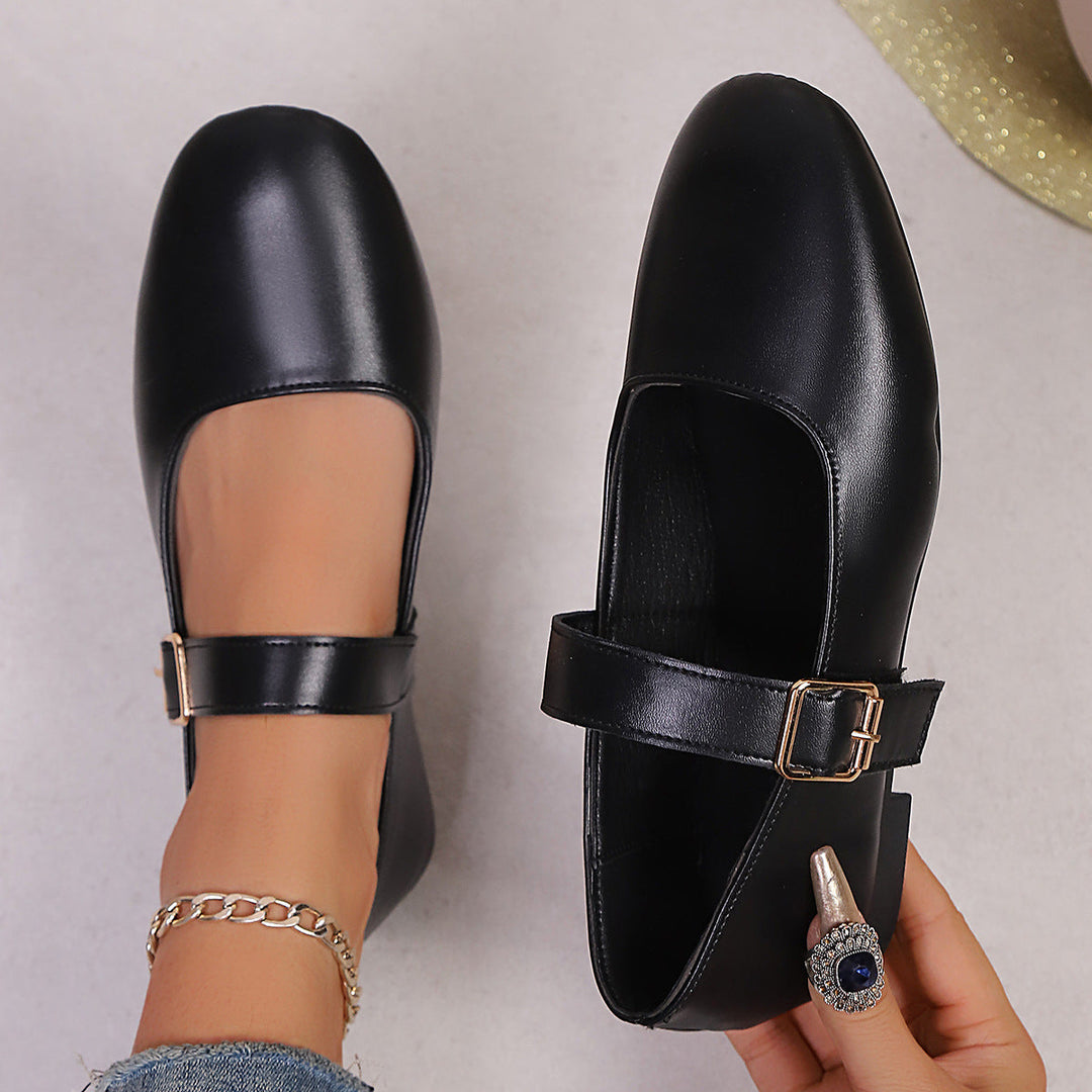 Damen Ballerina-Schuhe mit verstellbarem Riemendesign und bequemem Fußbett Drune