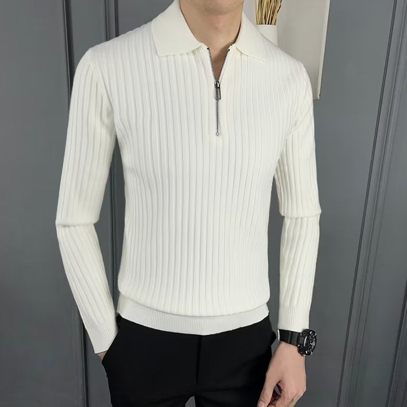 Herren Eleganter Strickpullover mit Reißverschluss Drune