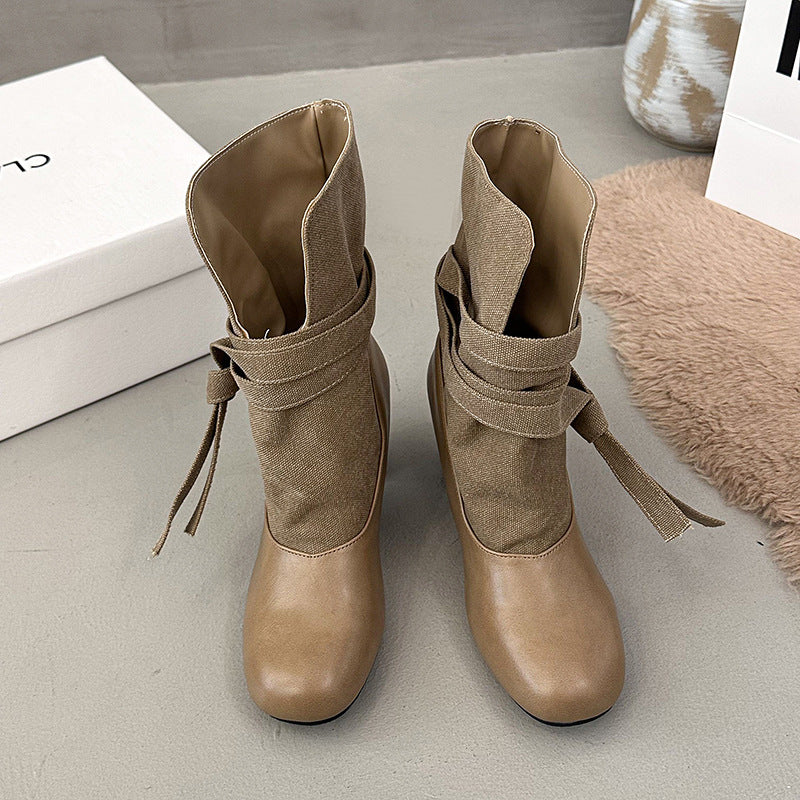 Damen Elegante und Bequeme Stiefeletten mit Riemen Drune