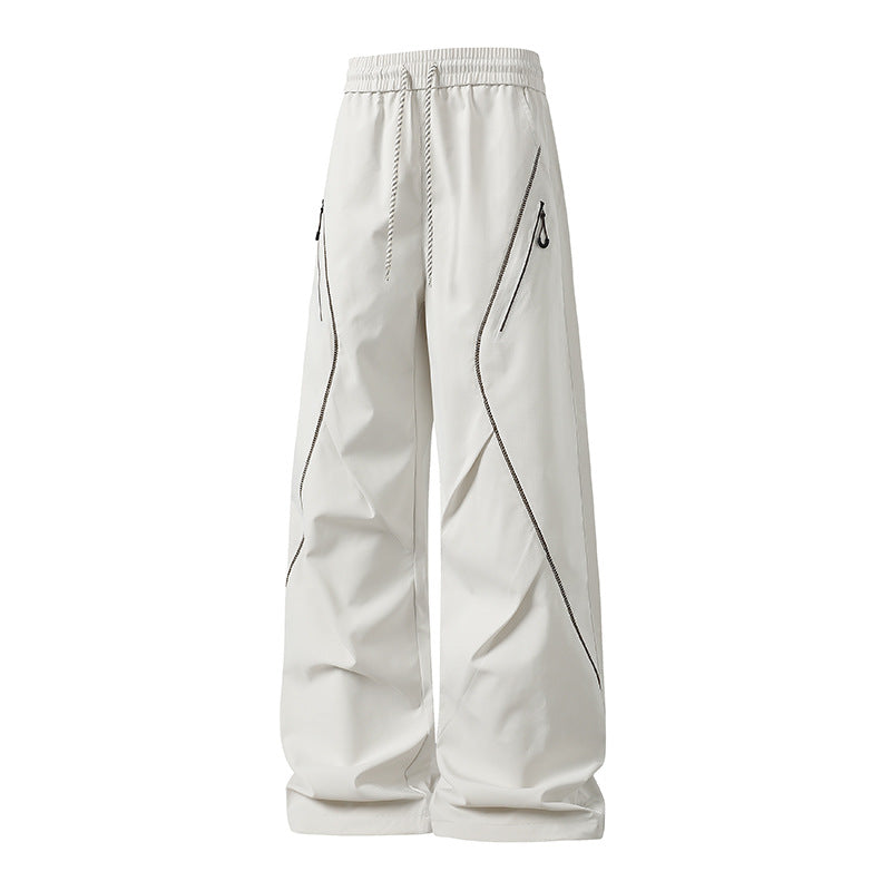 Herren Weite Utility-Jogginghose aus Funktionsnylon mit Kordelzug, Reißverschlusstaschen & kontrastierenden Nahtleisten Drune