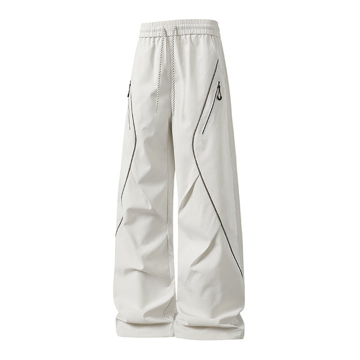 Herren Weite Utility-Jogginghose aus Funktionsnylon mit Kordelzug, Reißverschlusstaschen & kontrastierenden Nahtleisten Drune