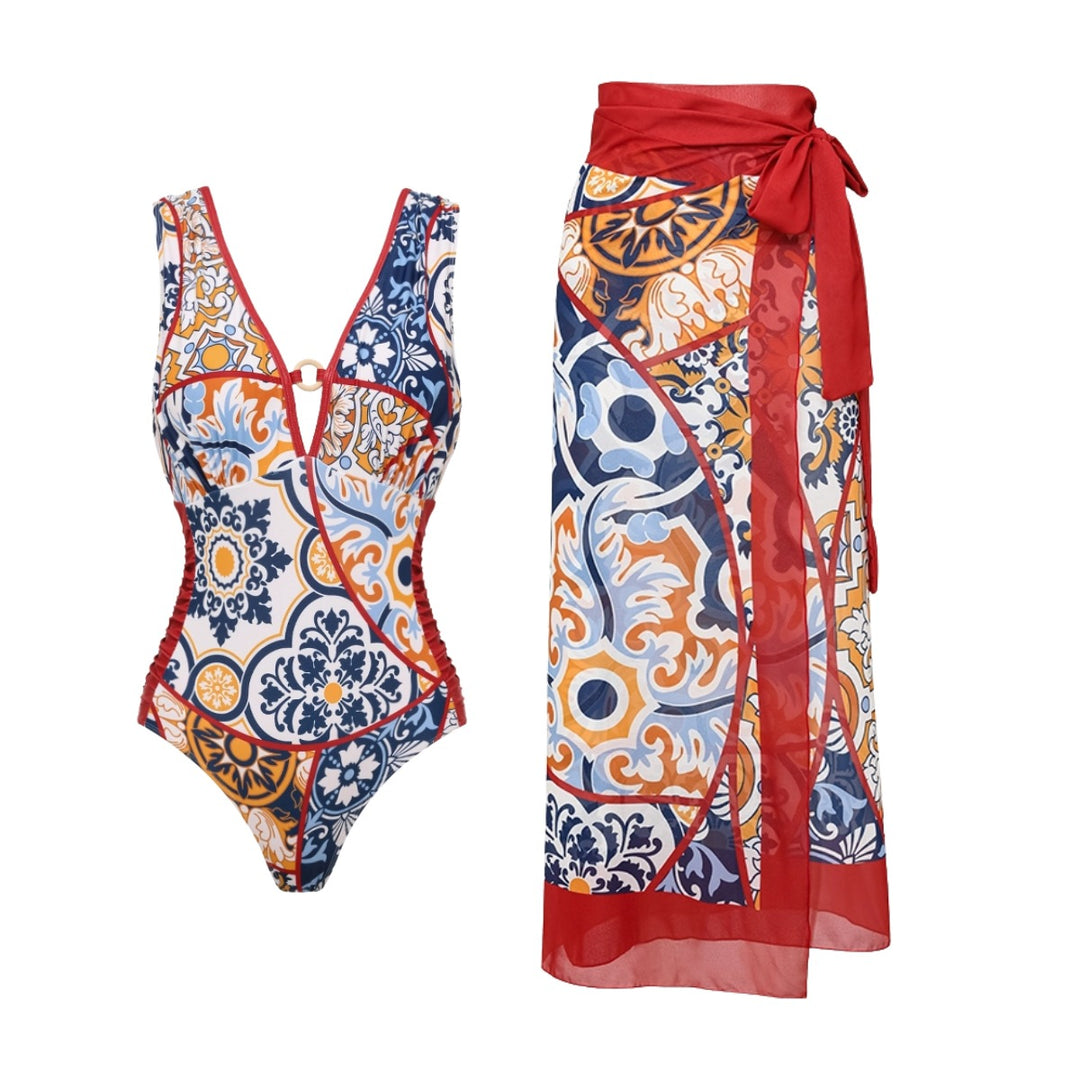Damen Badeanzug mit eleganter Wickelhose Drune