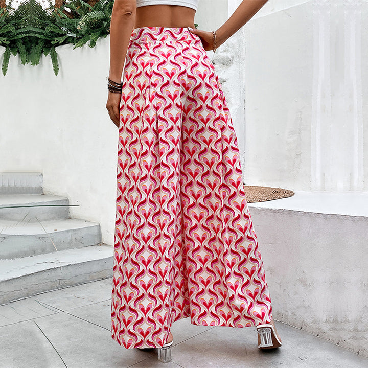 Damen Weite Hosen mit buntem Muster Drune