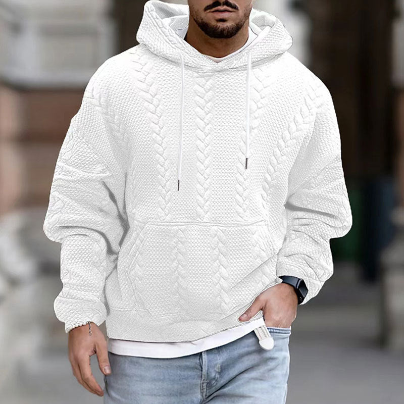 Herren Modischer Grobstrick Kapuzenpullover