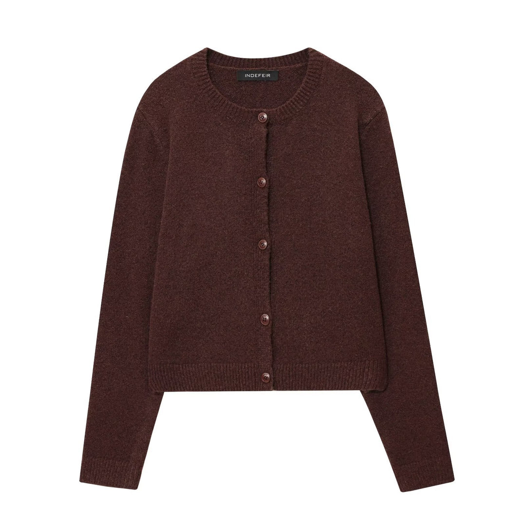 Damen Kuschelweicher Cardigan aus hochwertiger Wolle mit praktischen Knöpfen Drune