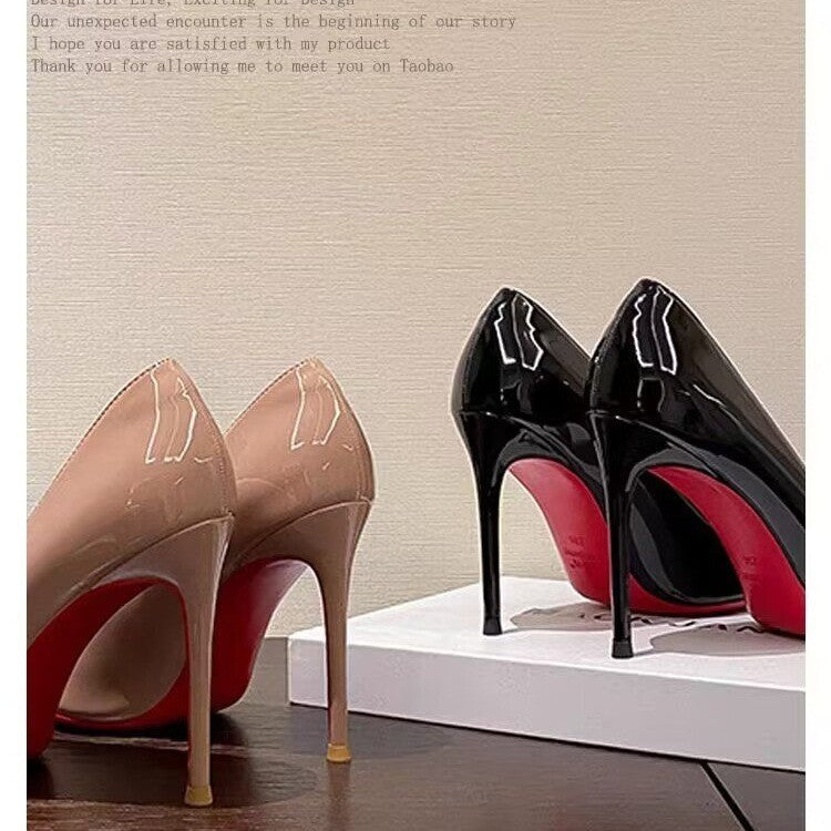 Damen Hochglanz-Lackpumps mit spitzer Kappe und schlankem Stiletto-Absatz Drune