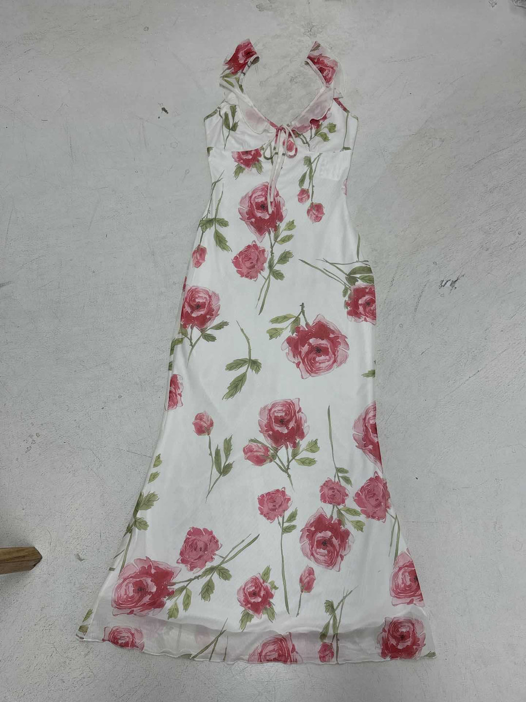 Damen Maxikleid mit floralem Cut-Out und feinen Spaghettiträgern Drune