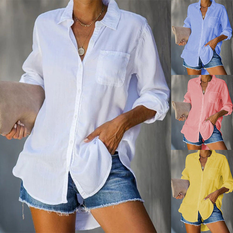 Damen lässige Bluse aus leichtem Stoff Drune