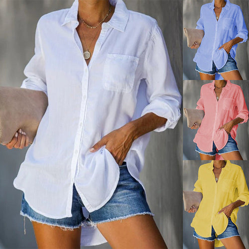 Damen lässige Bluse aus leichtem Stoff Drune