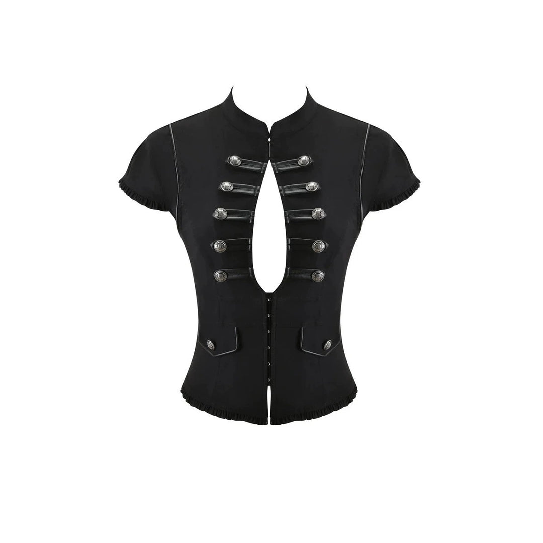 Damen Elegantes Blazer-Oberteil mit asymmetrischem Ausschnitt Drune