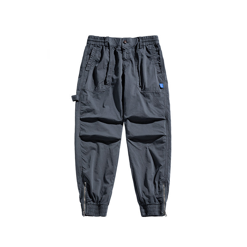 Herren Tapered-Utility-Cargohose im Joggerstil mit elastischem Comfortbund, aufgesetzten Taschen und Knöchel‑Reißverschluss Drune