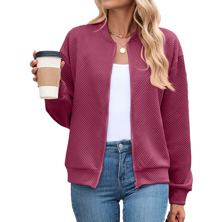 Damen Sportliche Bomberjacke mit strukturiertem Design Drune