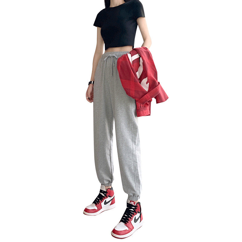 Damen bequeme Sporthose mit elastischem Bund und modernen Details Drune