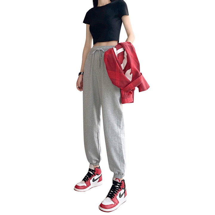 Damen bequeme Sporthose mit elastischem Bund und modernen Details Drune