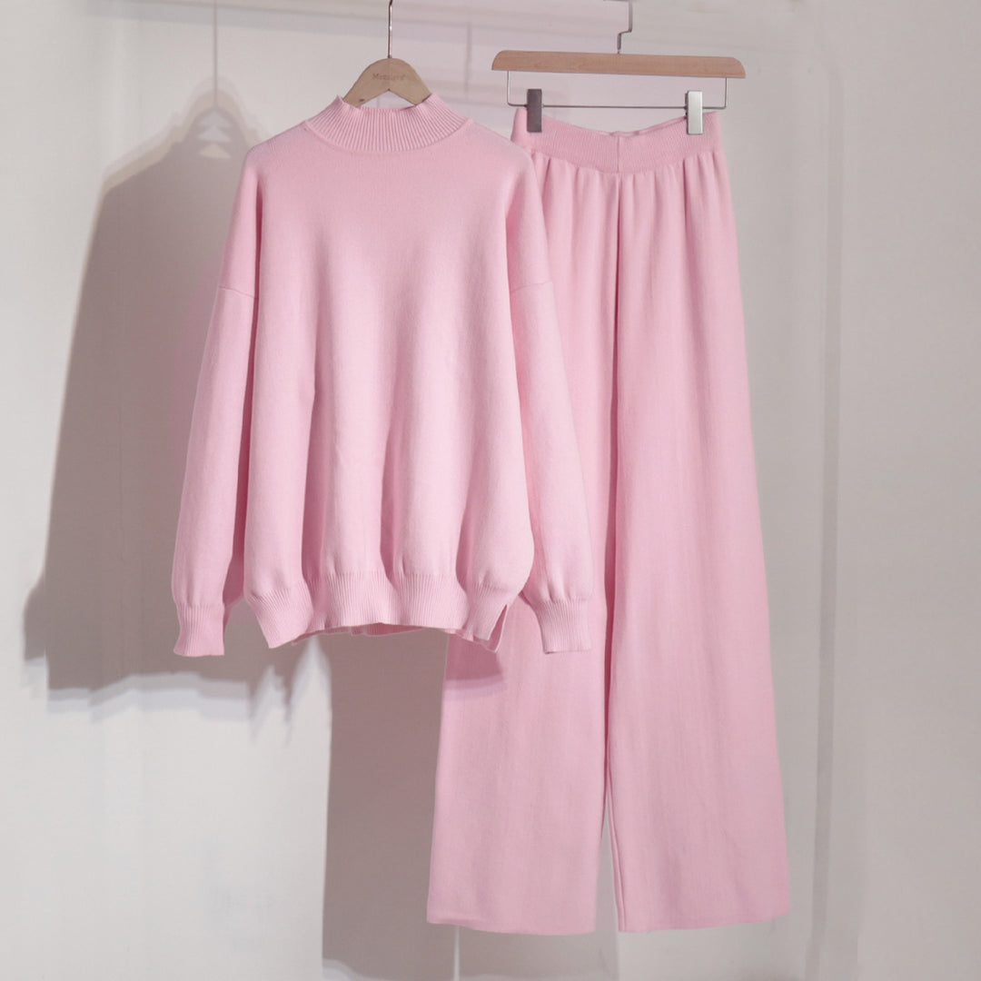 Damen komfortables Strick-Ensemble mit weitem Schnitt Drune