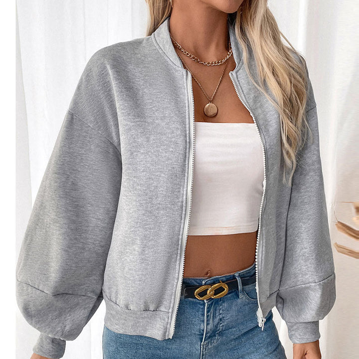 Damen lässige Sweatjacke mit voluminösen Ärmeln Drune