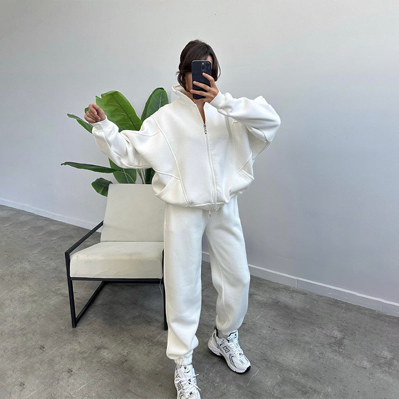 Damen lässiger Zweiteiler mit oversized Hoodie und Jogginghose Drune