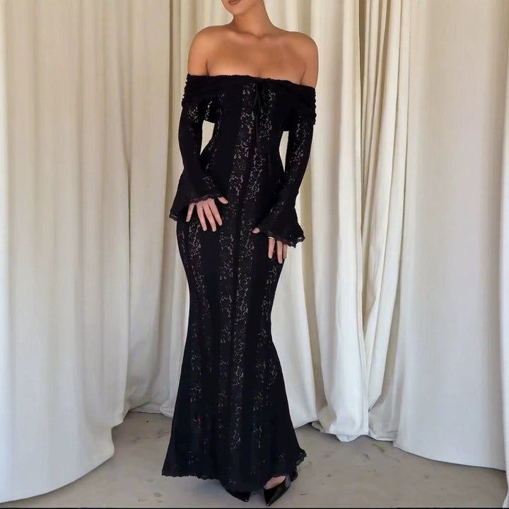 Drune | Ausgestellter Ärmellanger Bodycon-Waist Dress