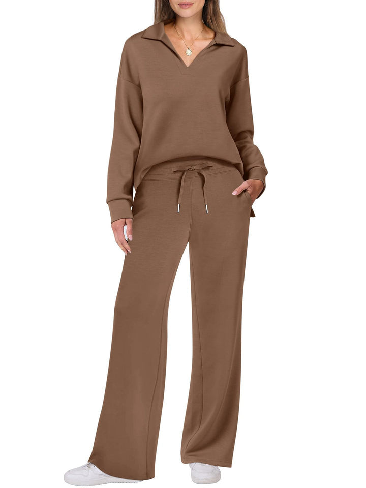 Damen Elegante Sportliche Freizeitgarnitur mit weitem Schnitt Drune